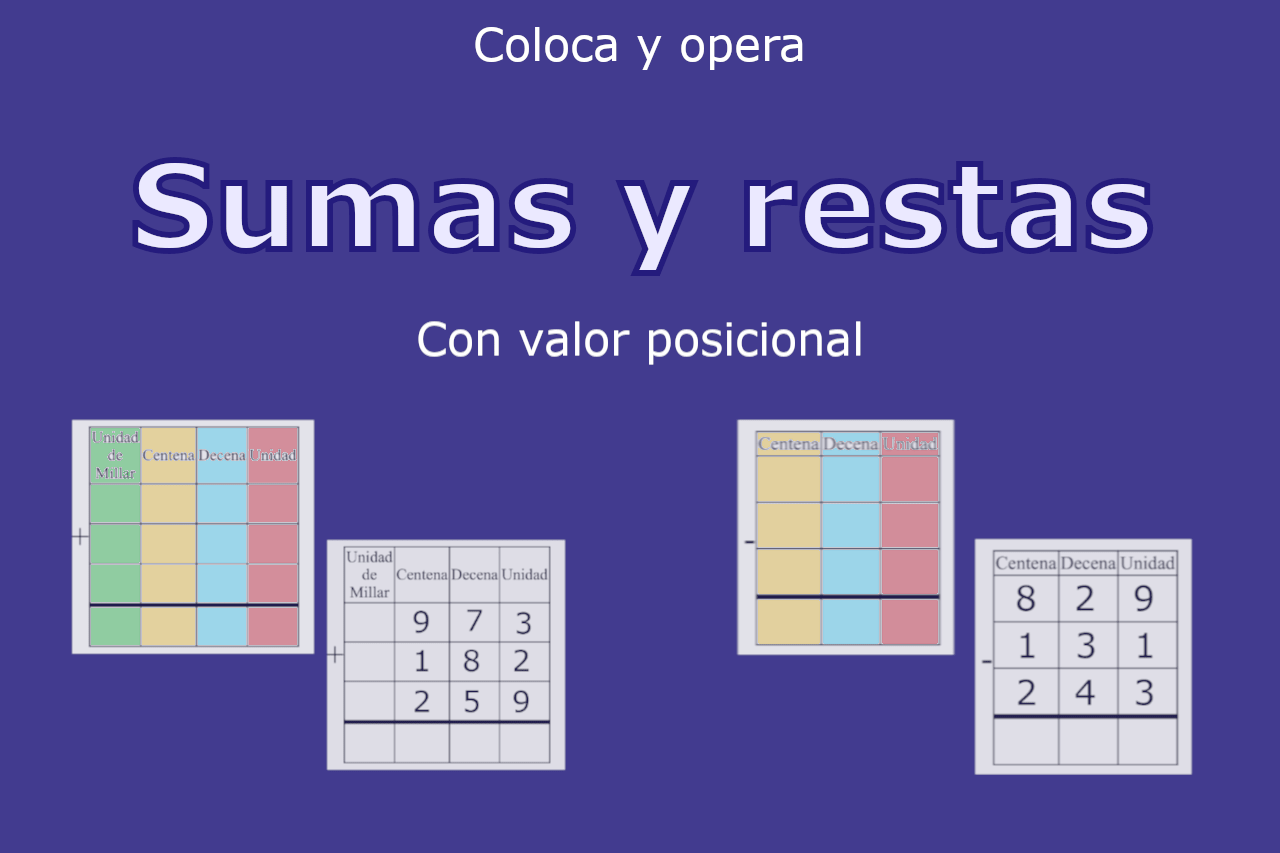 Sumas y Restas valor posicional